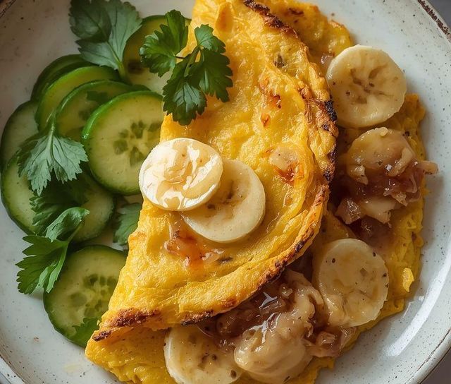 Omlet śniadaniowy z bananem