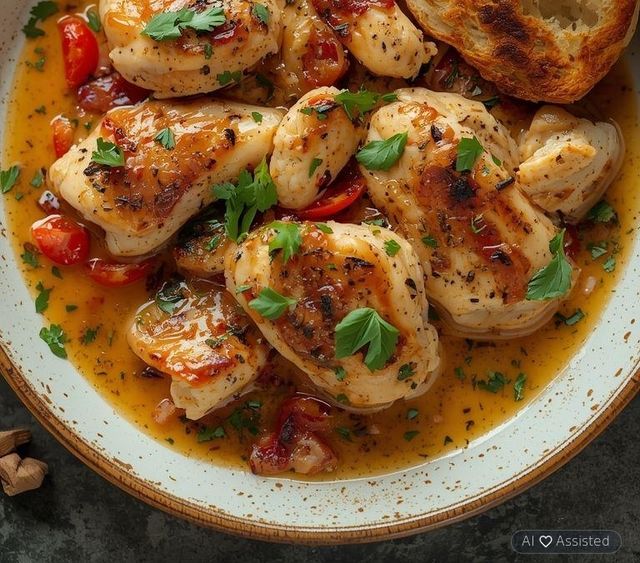 Leczo with Chicken and Bread