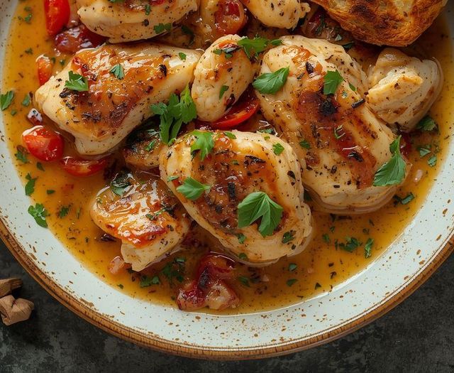Leczo with Chicken and Bread