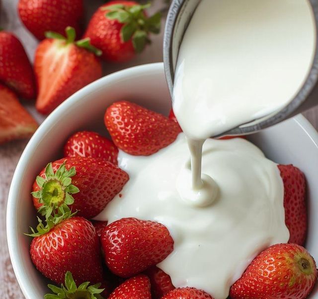 Erdbeeren mit Joghurt (leichte Version)