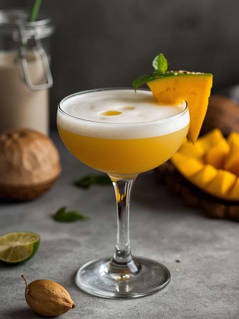 Koktajl z mango, mlekiem kokosowym i chia