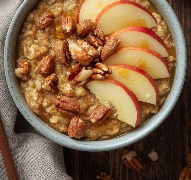 Oatmeal with Honey, Apple, and Nuts