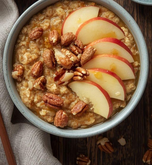 Oatmeal with Honey, Apple, and Nuts