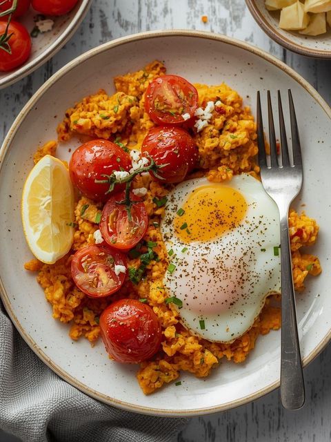 Scrambled Eggs with Tomatoes and Kabanos