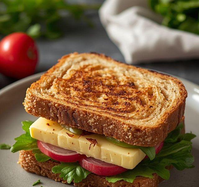 Butter Sandwich with Kabanos and Radish