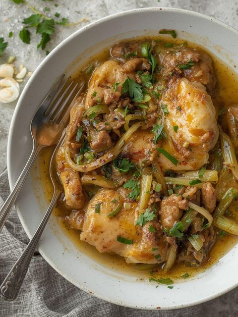 Hähnchen mit Lauch (leichtere Version)