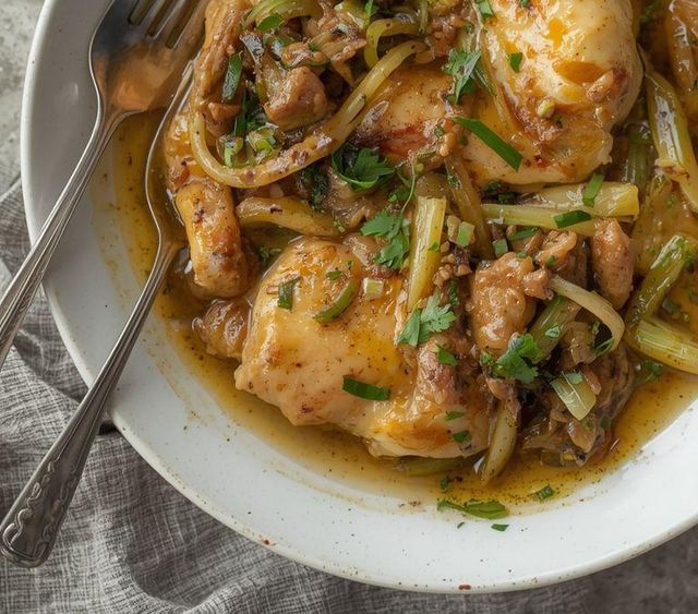 Hähnchen mit Lauch (leichtere Version)