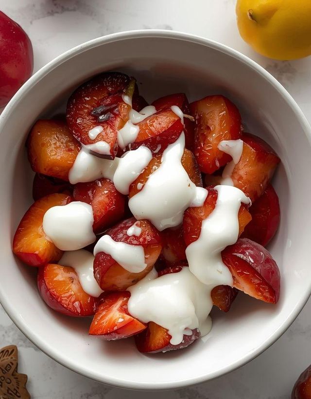 Plums with Yogurt