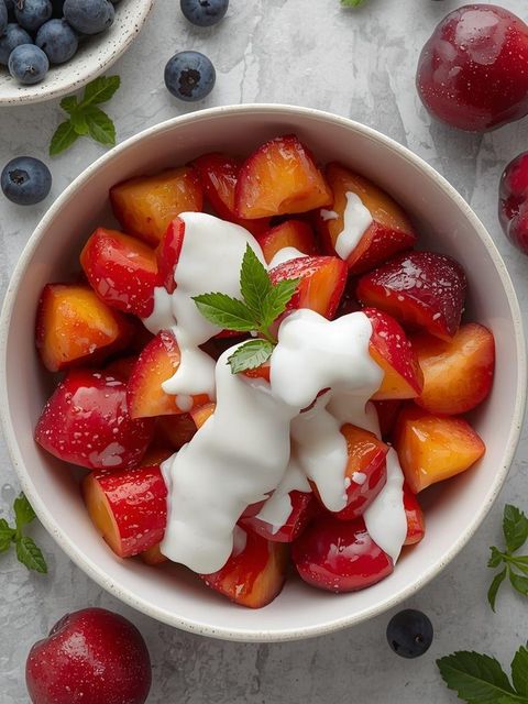 Leichtere Version mit Pflaumen und Joghurt