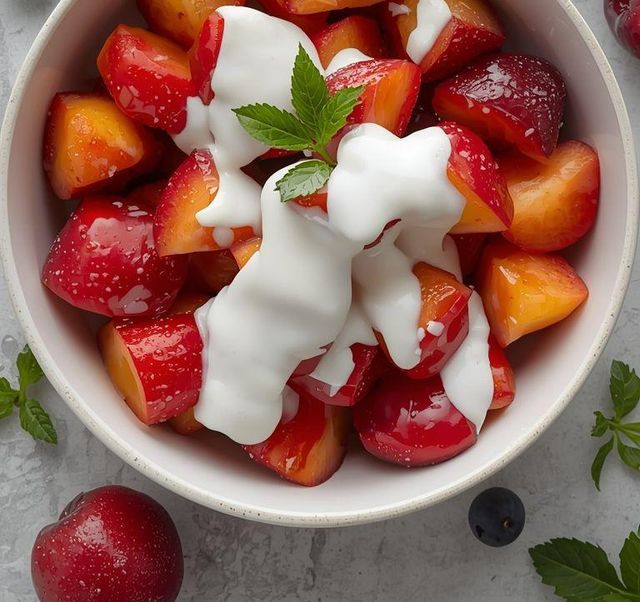 Leichtere Version mit Pflaumen und Joghurt