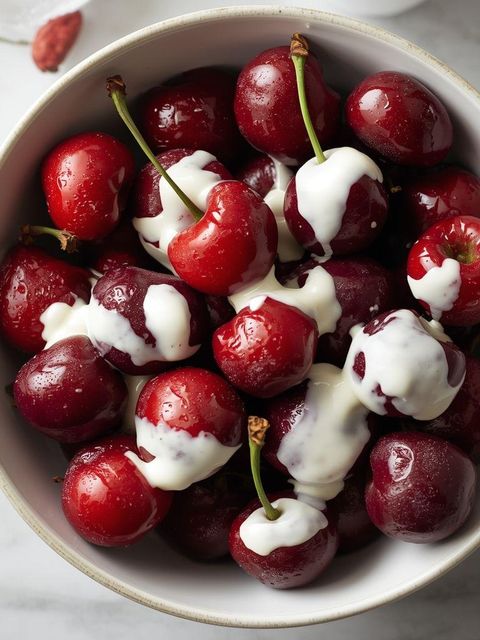 Kirschen mit Joghurt (leichtere Version)