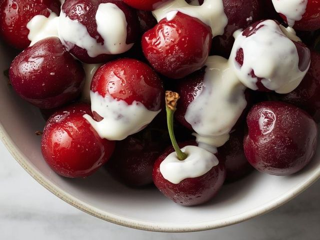 Cherries with Yogurt (lighter version)