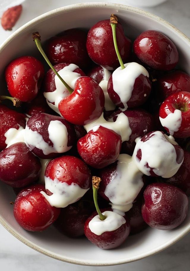 Kirschen mit Joghurt (leichtere Version)