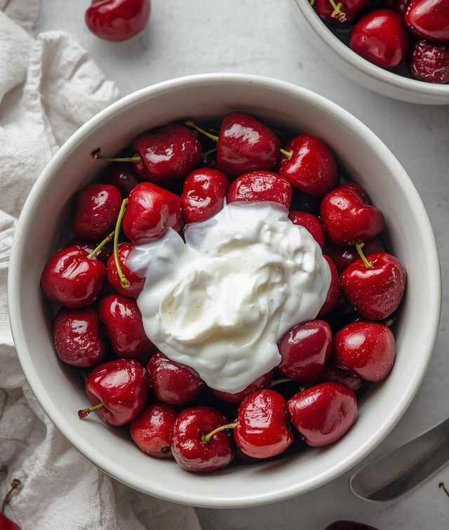 Cherries with Yogurt