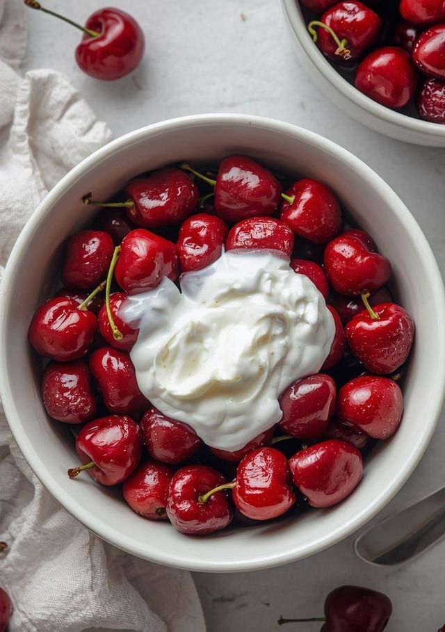Kirschen mit Joghurt