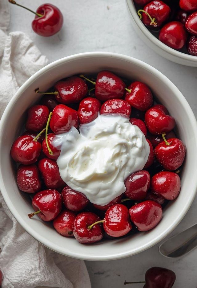 Cherries with Yogurt
