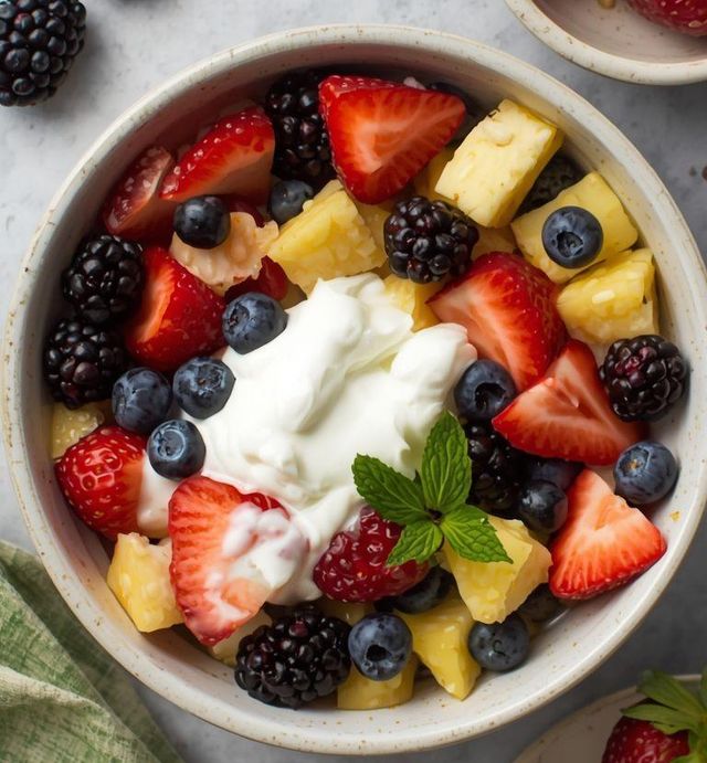 Lighter Version with Yogurt and Blackberries