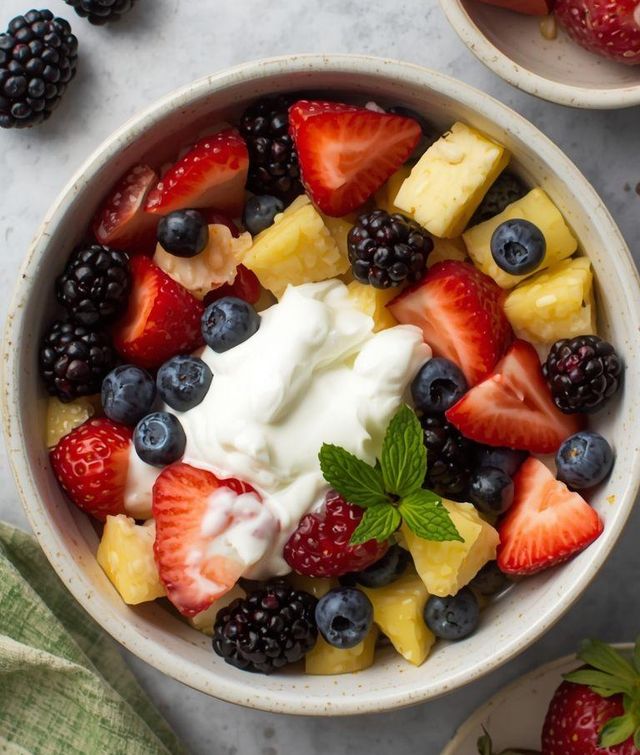 Leichtere Version mit Joghurt und Brombeeren