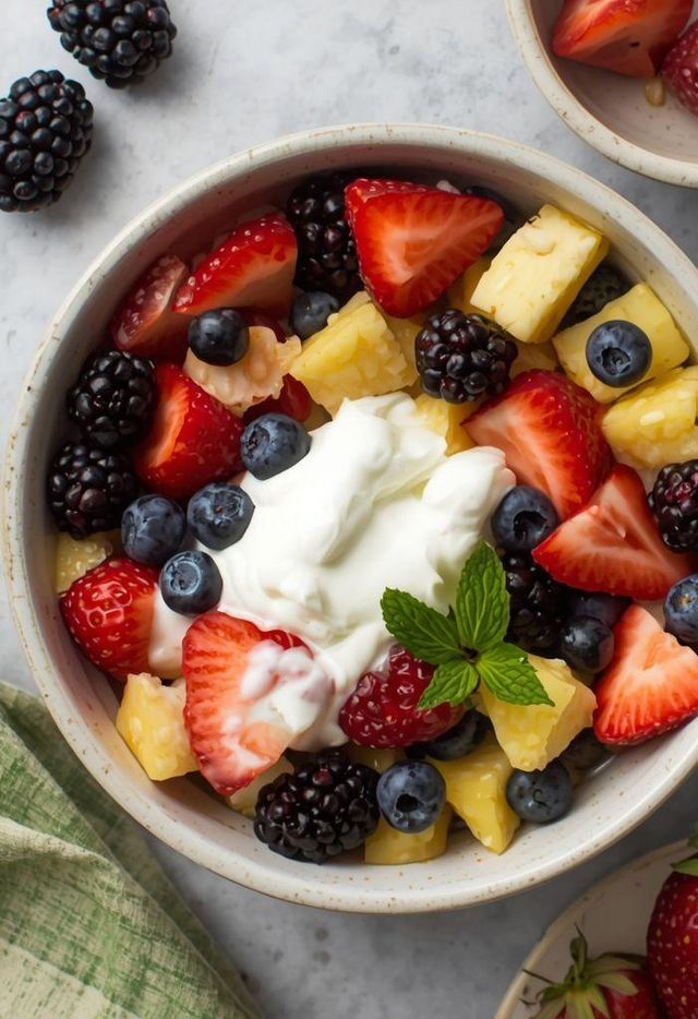 Leichtere Version mit Joghurt und Brombeeren