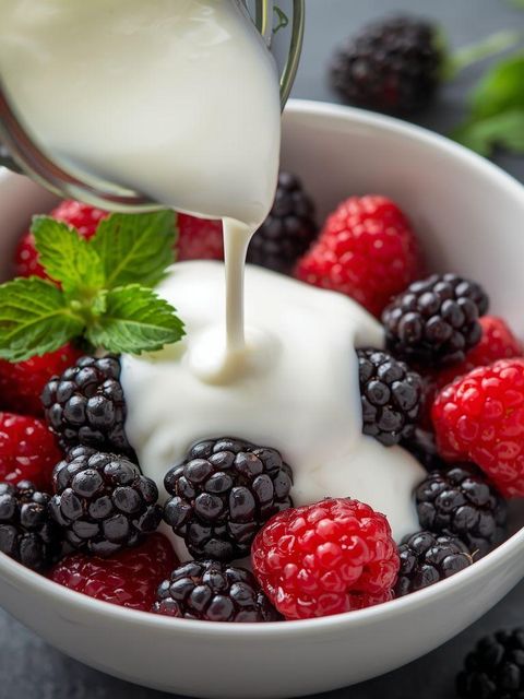 Brombeeren mit Joghurt
