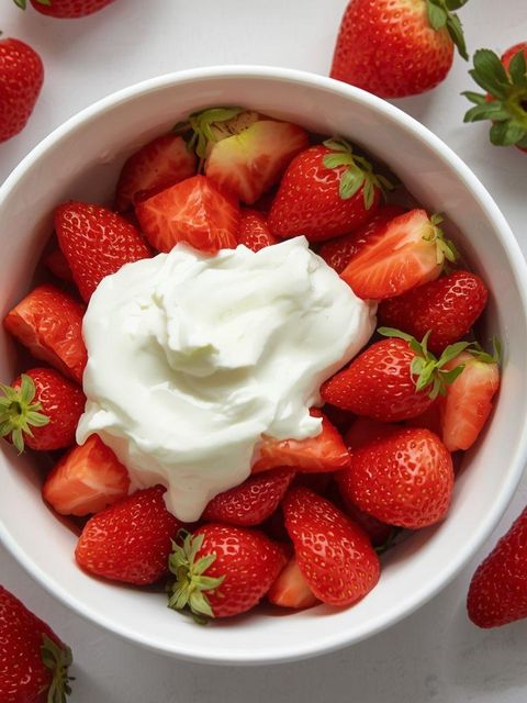 Erdbeeren mit Joghurt (leichtere Version)