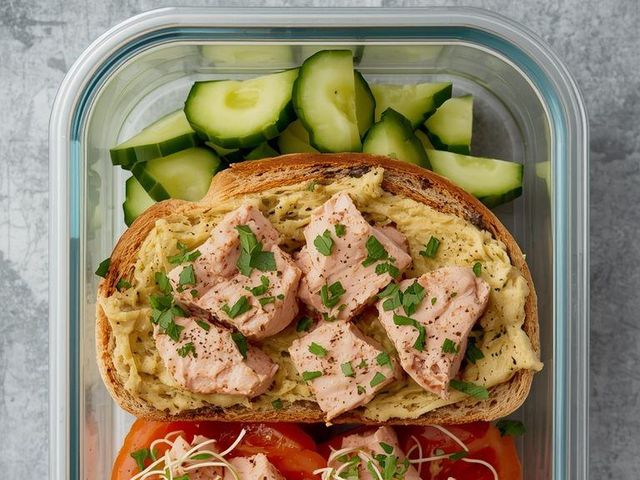 Sandwiches mit Thunfischpaste und eingelegten Gurken