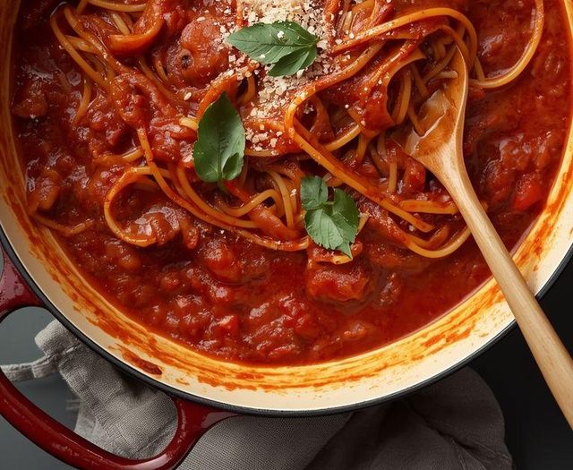 Vegan Spaghetti in Tomato Sauce - Single-Pot