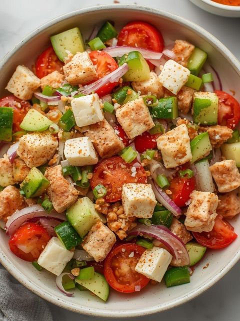 Salat mit Camembert und Thunfisch