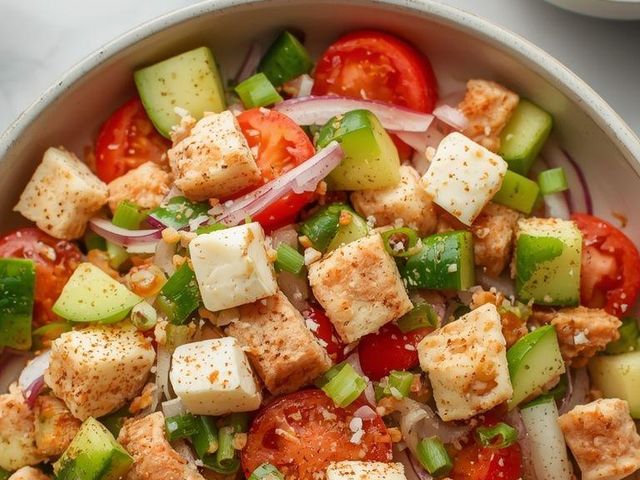 Salat mit Camembert und Thunfisch
