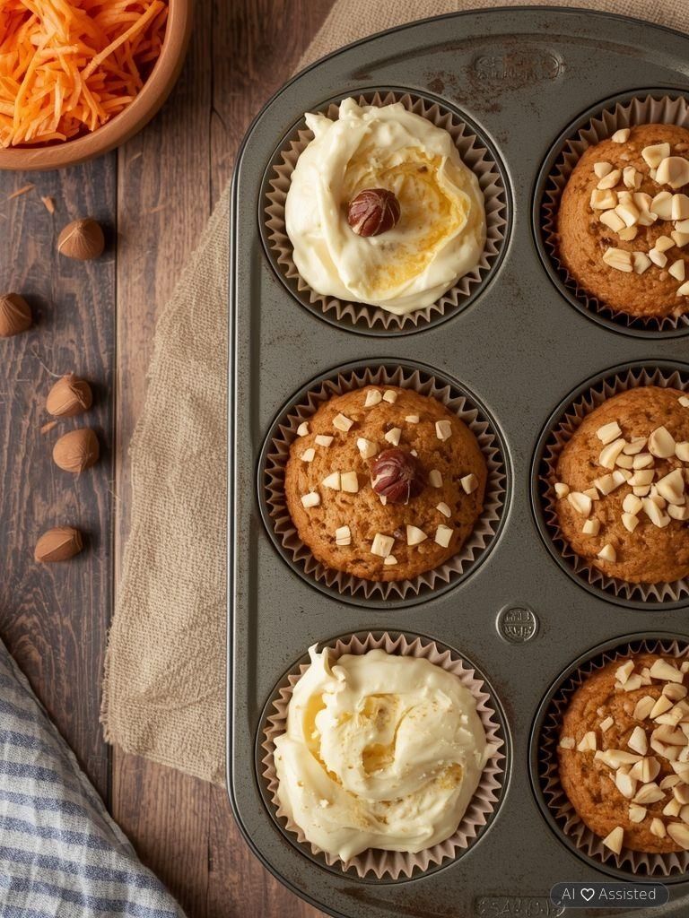 Muffins mit Möhren und Haselnüssen
