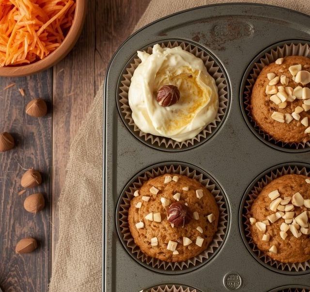 Muffins with Carrots and Hazelnuts