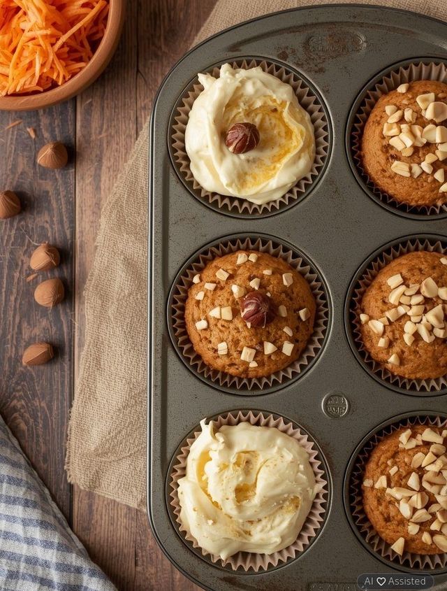 Muffins mit Möhren und Haselnüssen