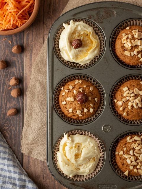 Muffins with Carrots and Hazelnuts