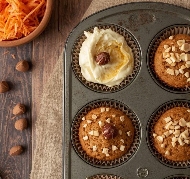 Muffins with Carrots and Hazelnuts