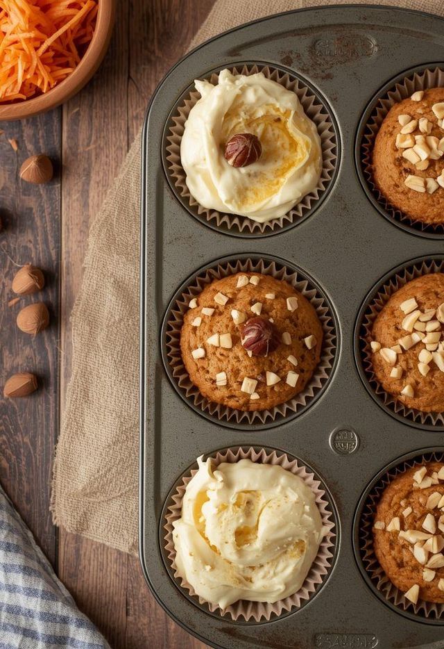 Muffins mit Möhren und Haselnüssen