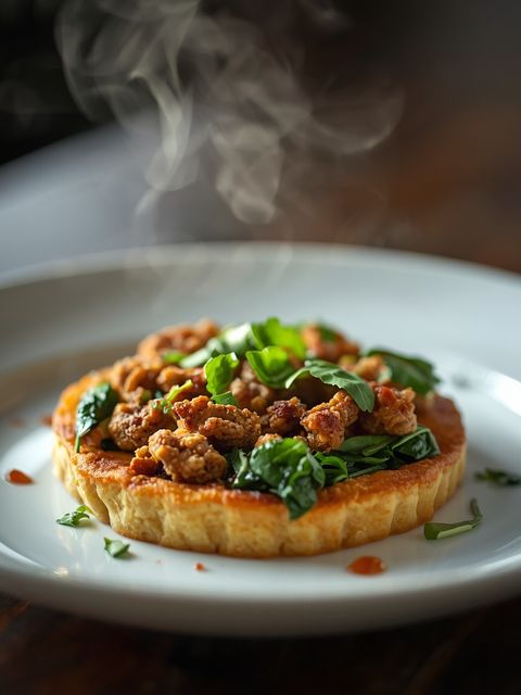 Minced Meat and Spinach Pan