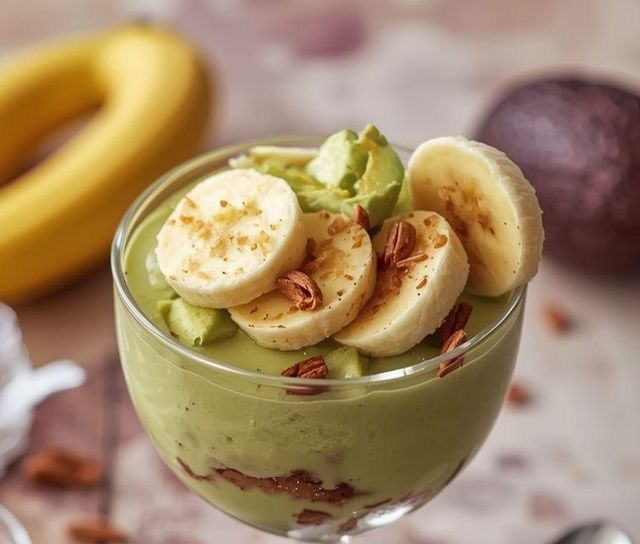 Dessert mit Avocado und Banane