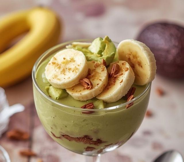 Dessert mit Avocado und Banane