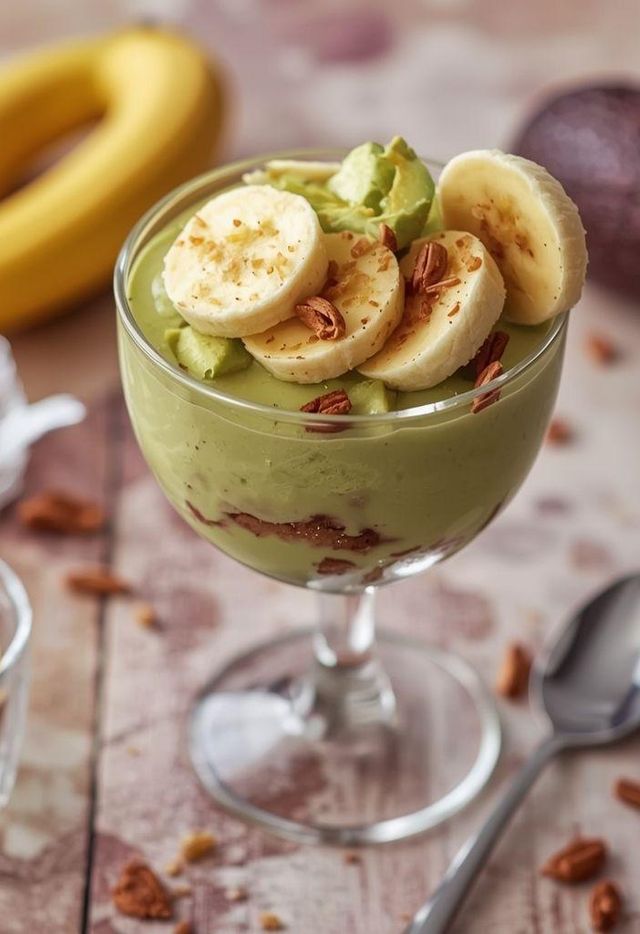 Dessert mit Avocado und Banane