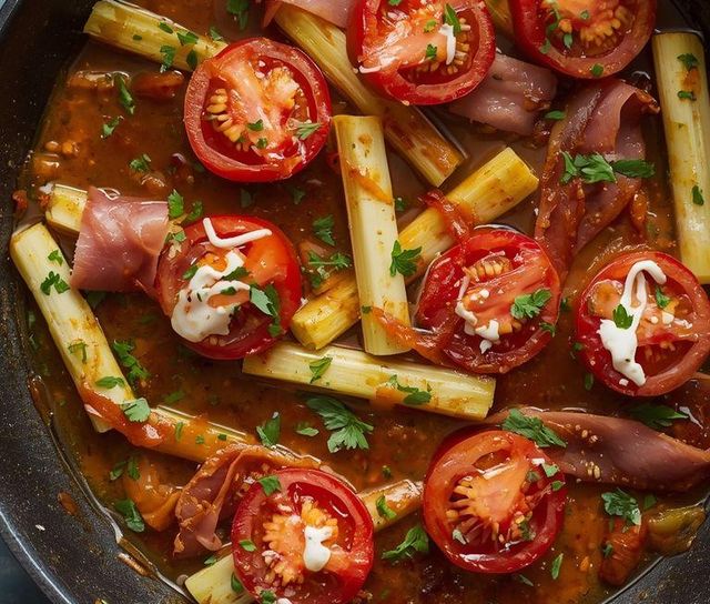 Kohlrabi Pan with Ham