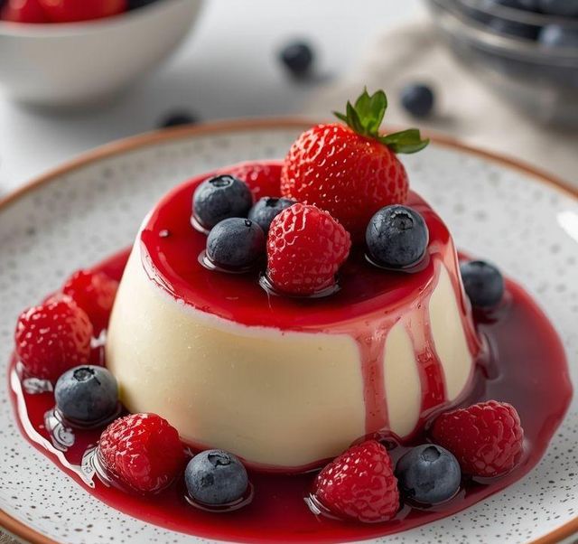Panna Cotta mit Beeren