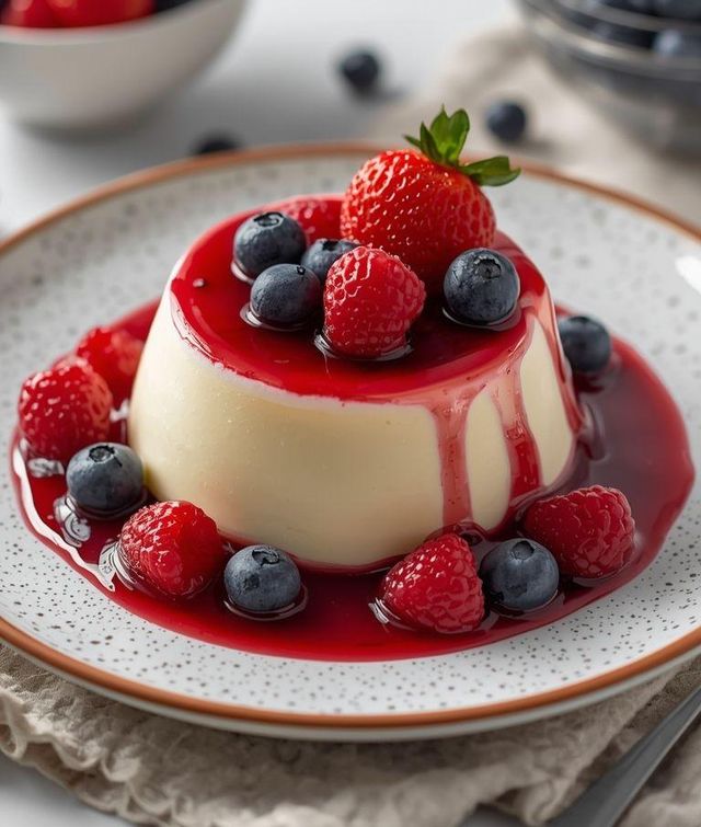 Panna Cotta mit Beeren