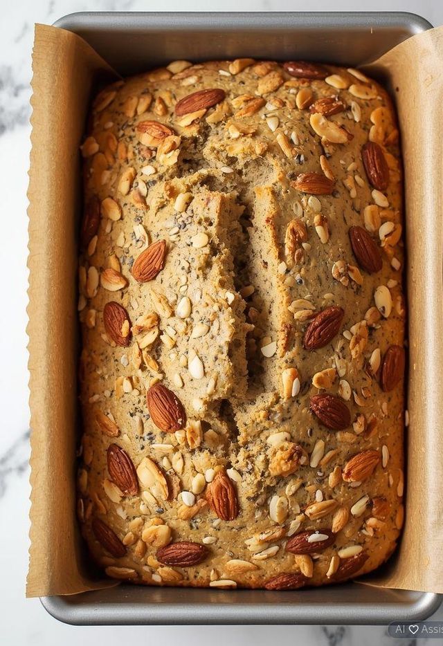 Brot aus Sonnenblumenkernen, Chiasamen und Quark - Low Carb