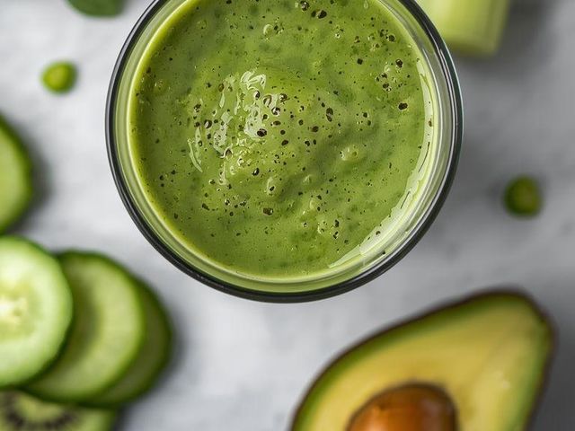 Celery, Cucumber, Spinach and Avocado Smoothie