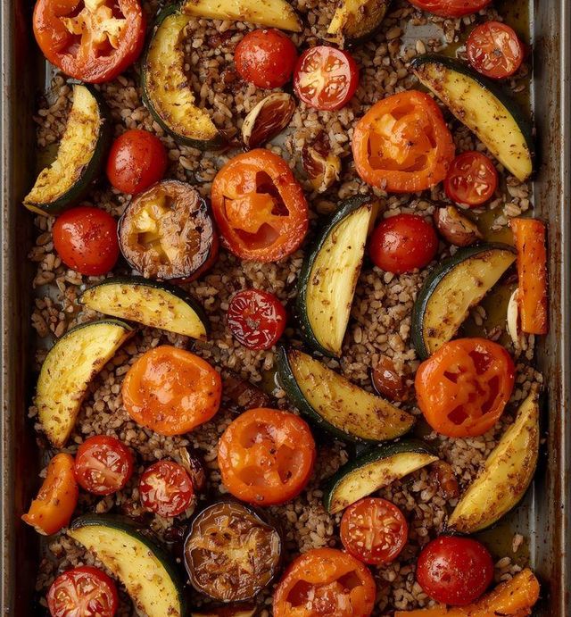 Bulgur mit geröstetem Gemüse