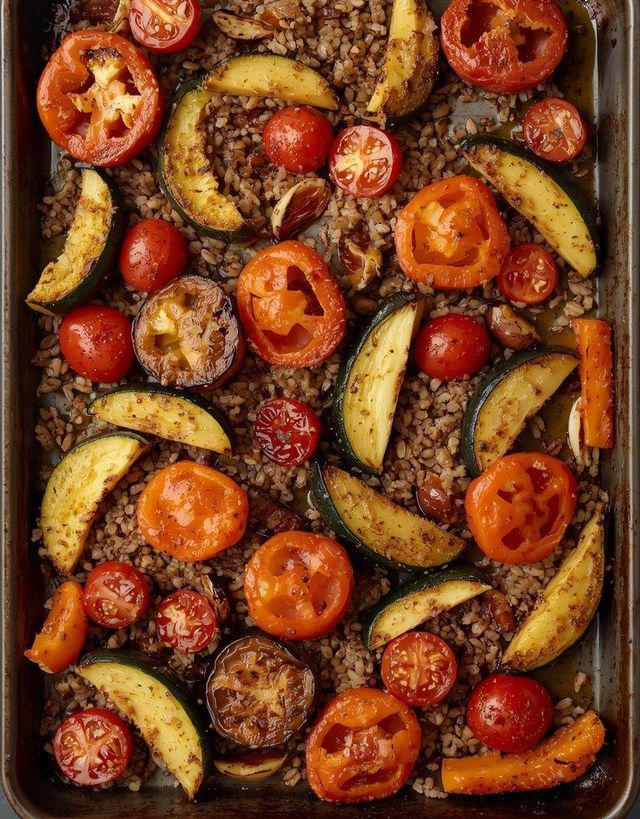Bulgur with Roasted Vegetables