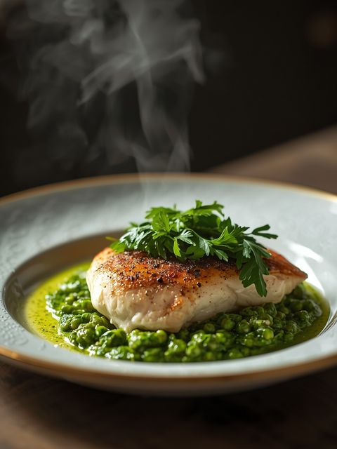Hähnchen mit Hirse-Petersilien-Pesto