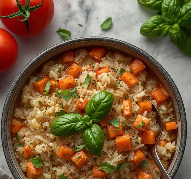 Reis mit frischer Tomatencreme