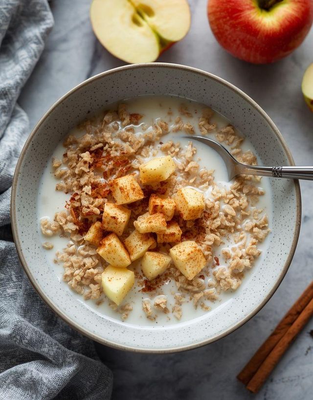 Dinkelflocken mit Apfel und Zimt