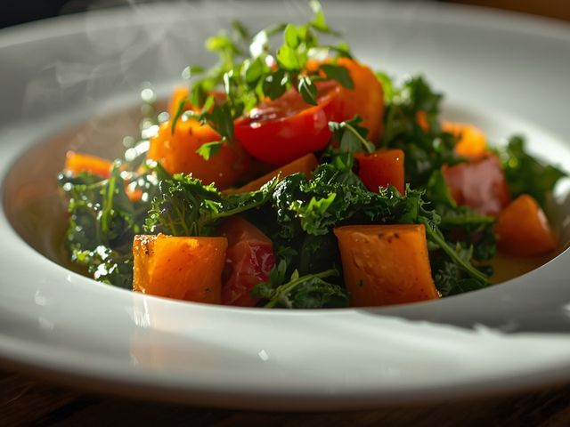 Salad with kale, tomatoes and carrots